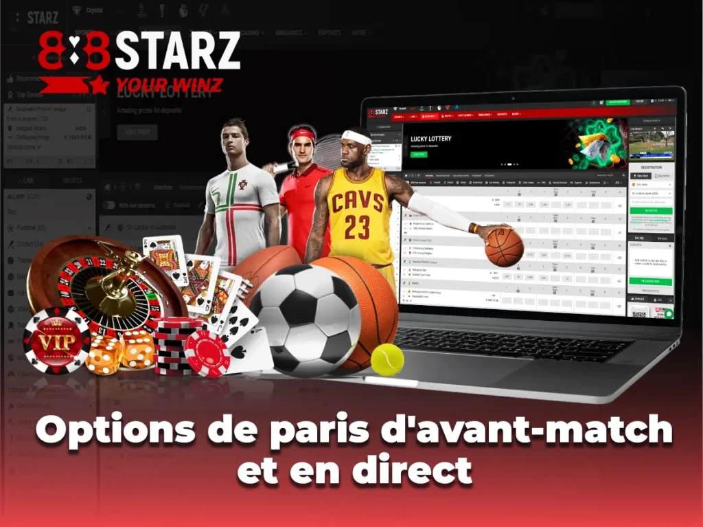 Options de paris d'avant-match et en direct